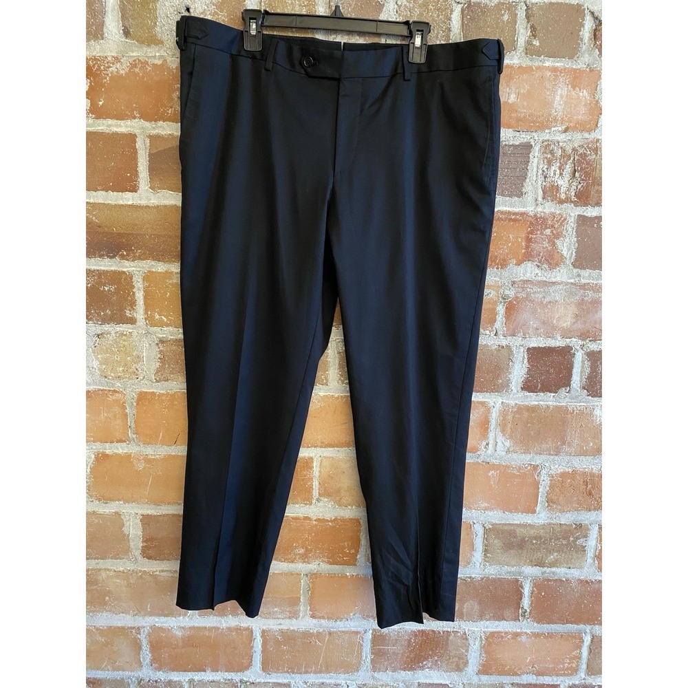 Sartoria Natale Napoli Bespoke‎ Men's Italian Wool Straight Trousers Black 42 W